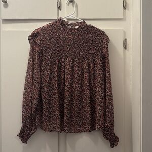 LAWLESS Black and Pink Floral Top